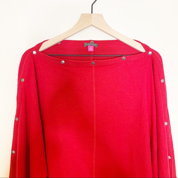 NWT Vince Camuto Red Snap Button Trim Dolman Sleeve Sweater XL - Picture 6 of 12